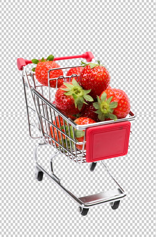 购物车草莓水果食品物品png摄影图片 素材13